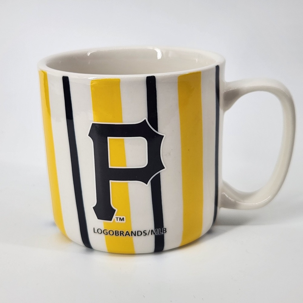 Pittsburgh Pirates MLB Coffee Mug Logo Brands Yellow Black Striped Ceramic S192